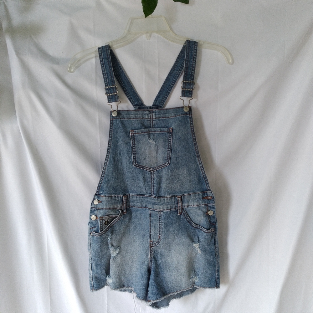 Black Daisy Kids Bo Ash Denim Blue Jean Shortalls Sz 14